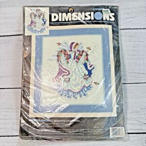 Vtg Dimensions Winter Angel Crewel Embroidery Kit 1476 Laine Gordon 1995 NEW